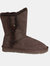 Womens/Ladies Lacey Sheepskin Button Boots - Chocolate - Chocolate
