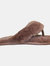 Womens/Ladies Sheepskin Flip Flops - Mink