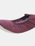 Womens/Ladies Sheepskin Lined Ballerina Slippers - Plum - Plum