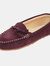 Womens/Ladies Suede Moccasins - Plum - Plum