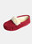 Womens/Ladies Zoe Plush Lined Moccasins - Crimson - Crimson