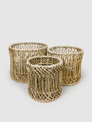 Open-Weave Baskets, Set of 3