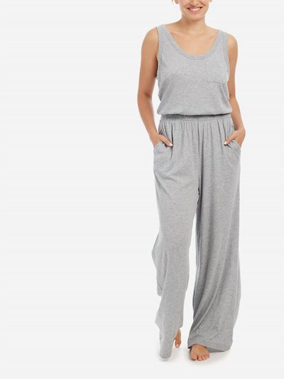 Eberjey Aloe Infused Cotton Wide Leg Jumpsuit In Heather Grey product