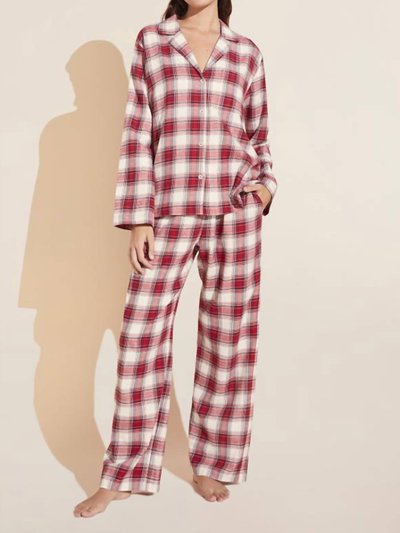 Eberjey Flannel Long Pj Set In Tartan Plaid Haute Red product