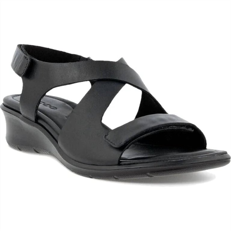 Felicia Cross Sandal In Black - Black