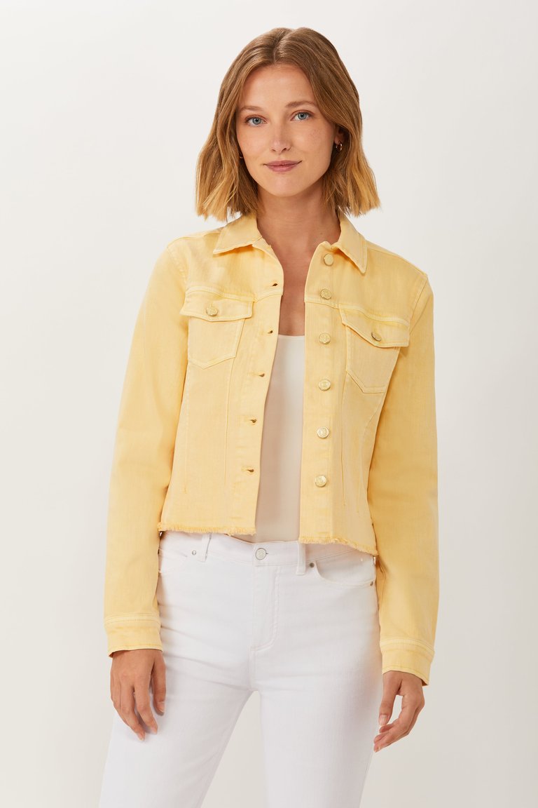 Ecru Designs Sunny Yellow Jean Jacket With Fray Hem - Sunny Yellow