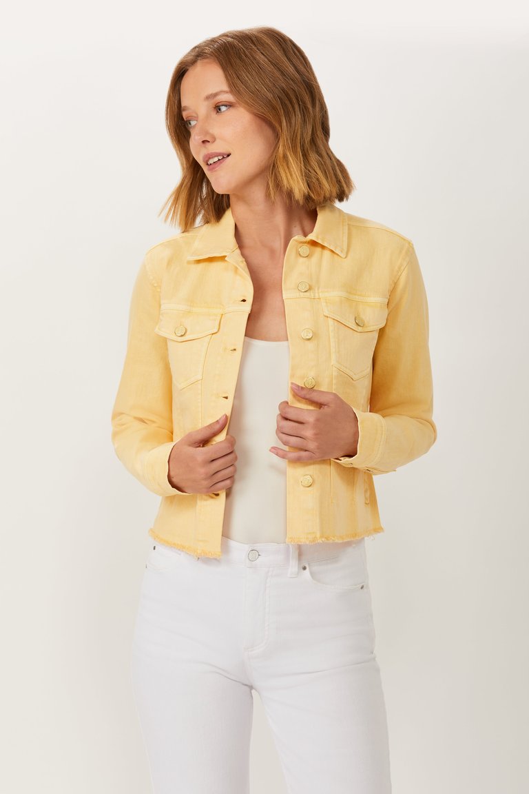 Ecru Designs Sunny Yellow Jean Jacket With Fray Hem - Sunny Yellow