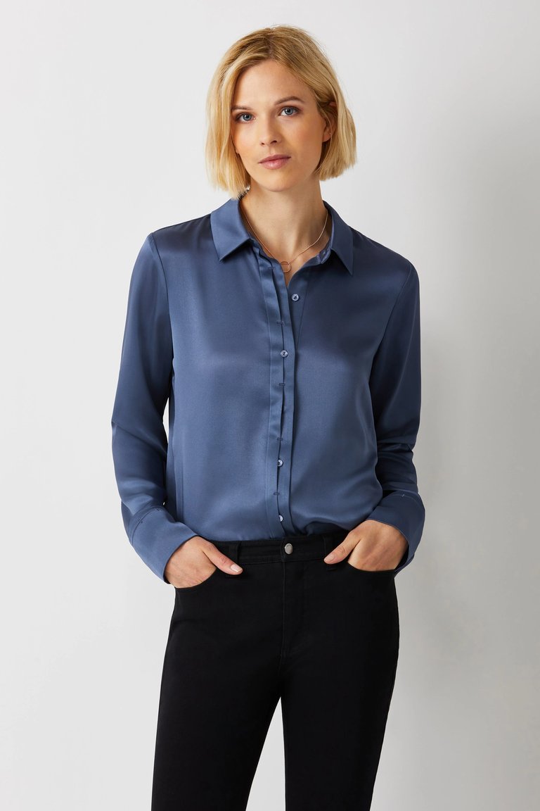 Swank Classic Blouse in Steel - Steel