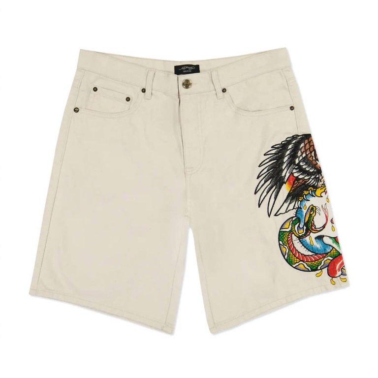 Men's Battle Skull Skater Short In Khaki - Khaki