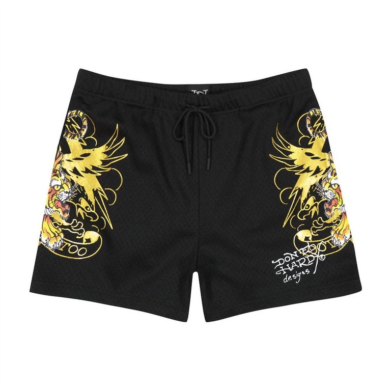 Men's Crawling Tigers Short In Black - Black