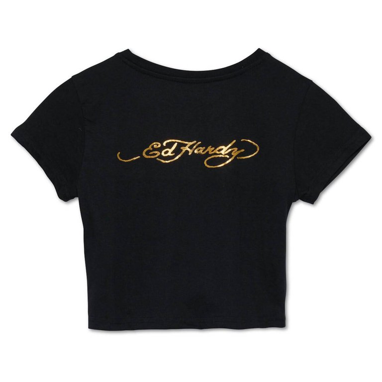 Tiger Heart Baby Tee In Black