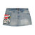 Women's Lks Skull Denim Mini Skirt In Light Wash - Light Wash