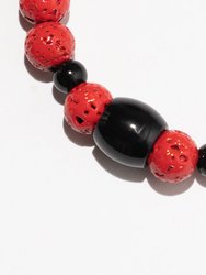 Chicago Bulls Adjustable Lava Stone Bracelet