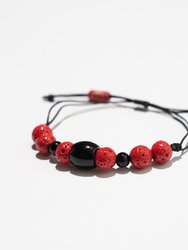 Chicago Bulls Adjustable Lava Stone Bracelet - Multi