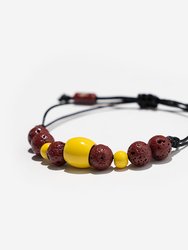 Miami Heat Adjustable Lava Stone Bracelet - Multi