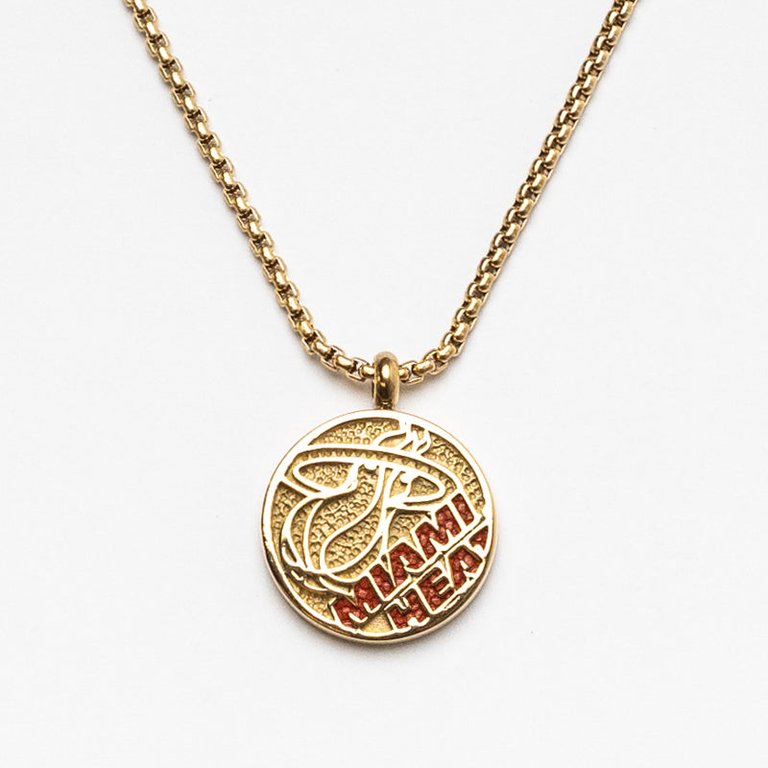 Miami Heat Pendant Necklace - Silver