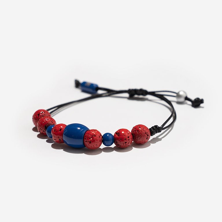 Philadelphia 76ers Adjustable Lava Stone Bracelet - Multi