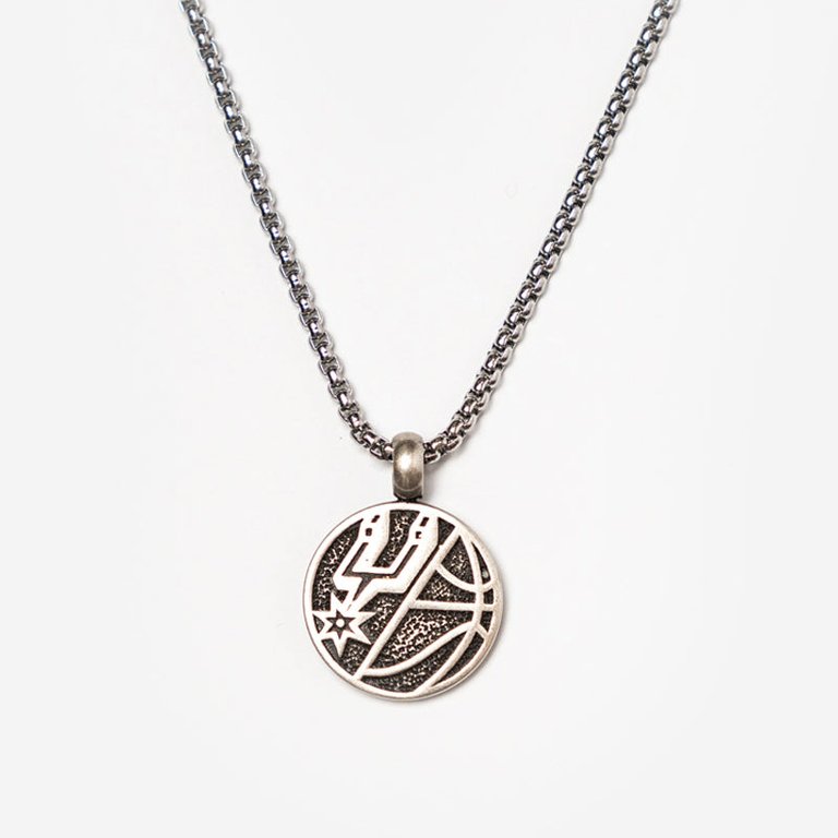 San Antonio Spurs Half Logo Necklace - Silver