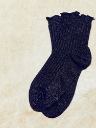 Love & Lurex Ruffled Socks - Blue