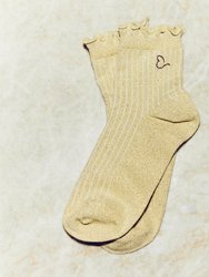 Love & Lurex Ruffled Socks - Golden Glow