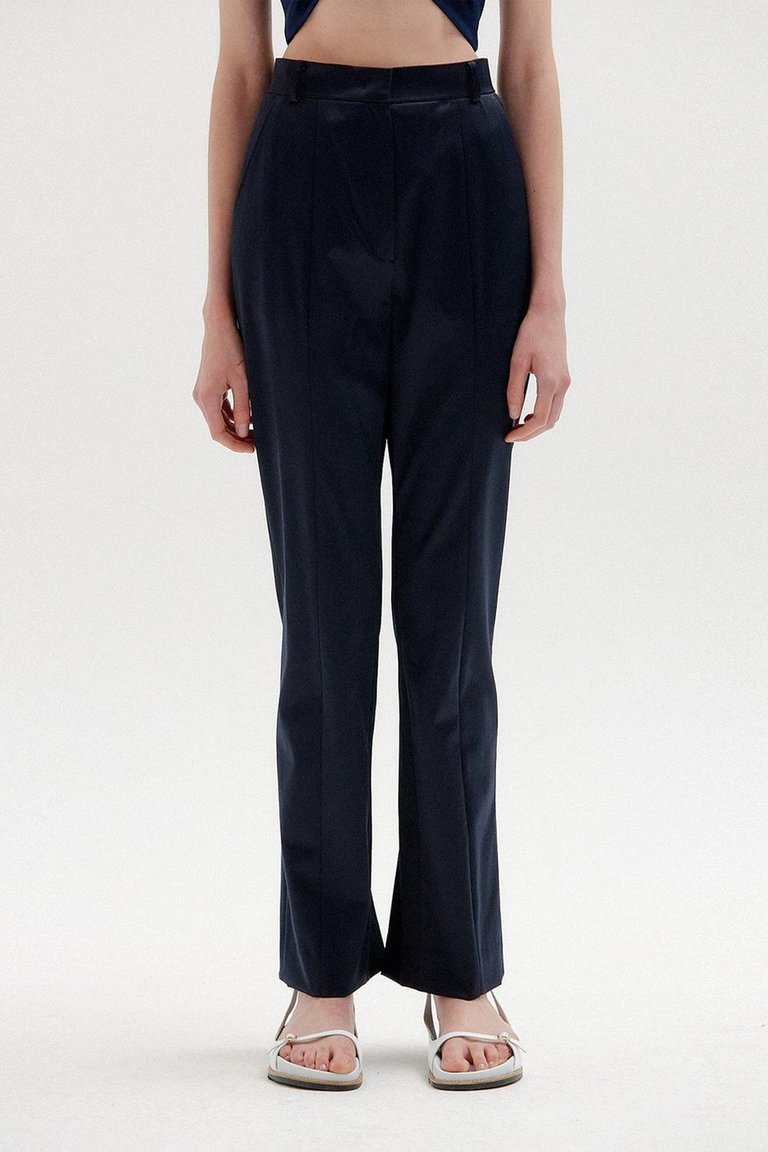 Silon Straight Pants In Navy - Navy