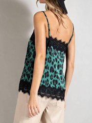 Eloise Lace Trim Leopard Print Tank