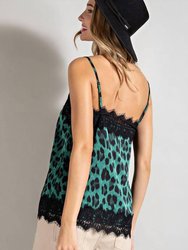 Eloise Lace Trim Leopard Print Tank