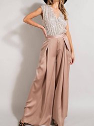 High Waist Pleated Wide Leg Pants