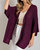 Kimono Style Slouchy Cardigan In Plum - Plum