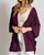 Kimono Style Slouchy Cardigan In Plum