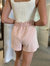 Mineral Wash Shorts In Light Pink