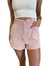 Mineral Wash Shorts In Light Pink - Light Pink