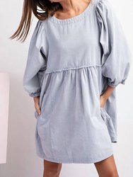 Nova Babydoll Dress - Pale Blue