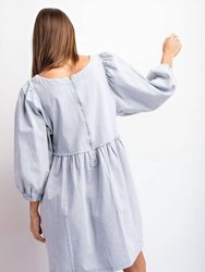 Nova Babydoll Dress - Pale Blue
