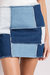 Retro Patchwork Color Block Mini Skirt