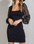 Sequin Sleeve Bodycon Dress - Black
