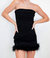 Strapless Feather Trim Dress - Black