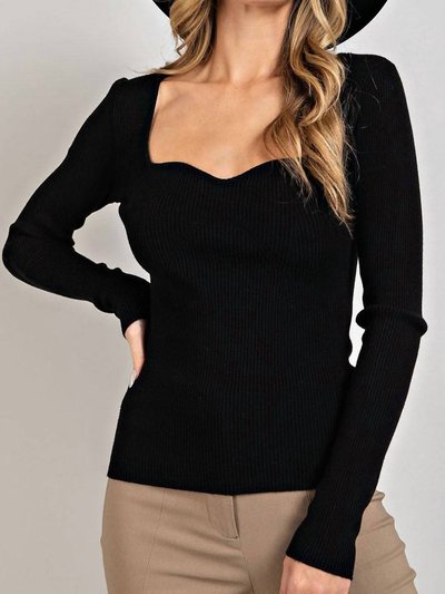 ee:some Sweetheart Ribbed Knit Fitted Sweater product