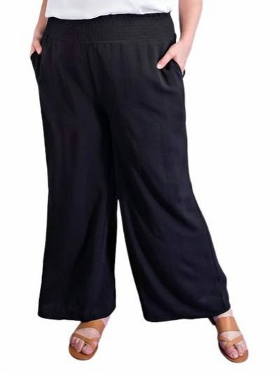 ee:some Wide Leg With Smocked Waist Pants In Black product