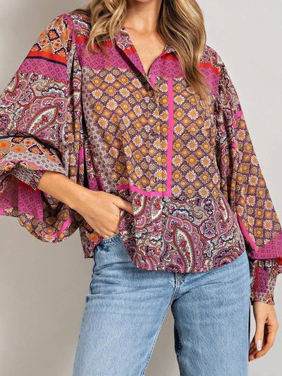 ee:some Women'S Boho Puff Sleeve Top product
