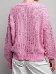 Women'S Jewel Crochet Knit Sweater