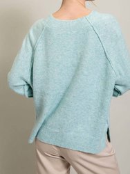 Women'S Long Sleeve Sweater With Side Slits