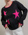 Women'S Sweater With Hot Pink Stars