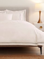 Classic Percale Embroidered Duvet Cover