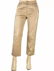 Tarika High Power Cupro Cropped Trouser In Khaki - Khaki