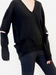 Weston Cashmere V-Neck Sweater - Black