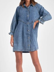 Brenna Denim Dress - Blue