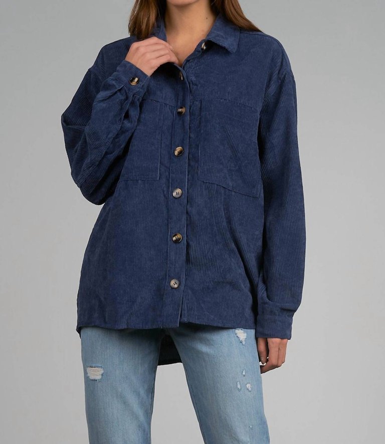 Button Down Jacket - Navy