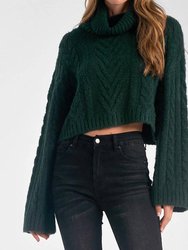 Cowl Neck Sweater - Green