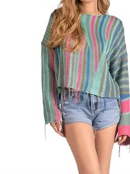 Distressed Hem Sweater - Multi Color